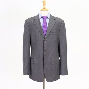 Bespoke 42L Gray Solid 3-Button Sport Coat Blazer Jacket B937